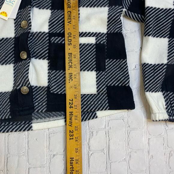 c‎ c California women's L sweater plaid cardigan front pocket cottagecore Farm - Picture 8 of 9